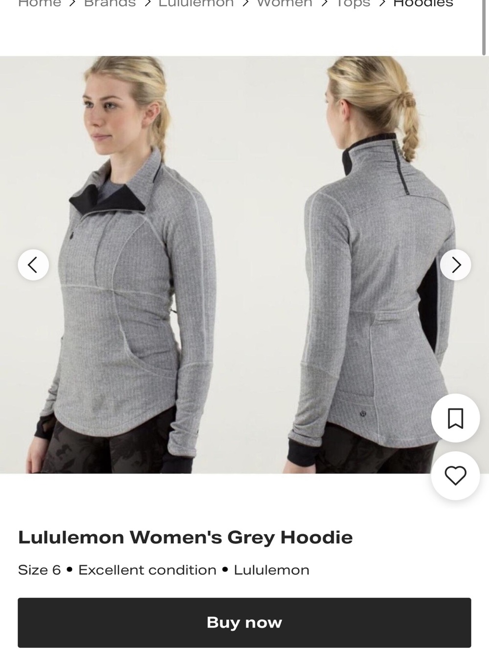 lululemon athletica Grey Funnel-Neck Pullover